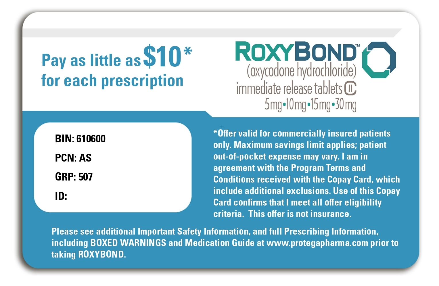 ROXYBOND Copay Card